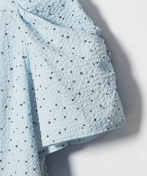 EMMEL REFINES（エメルリファインズ）の「＜EMMEL REFINES＞EM ドットプリント タックギャザースリーブ ワンピース（ワンピース・レディース・ブラック/ライトブルー・S/M）」の5枚目の写真