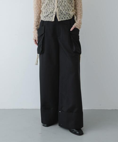 SENSE OF PLACE by URBAN RESEARCH（センスオブプレイスバイアーバンリサーチ）の「ロールアップポケットワイドパンツ（その他パンツ・レディース・ブラック/ベージュ・MEDIUM/SMALL）」の18枚目の写真