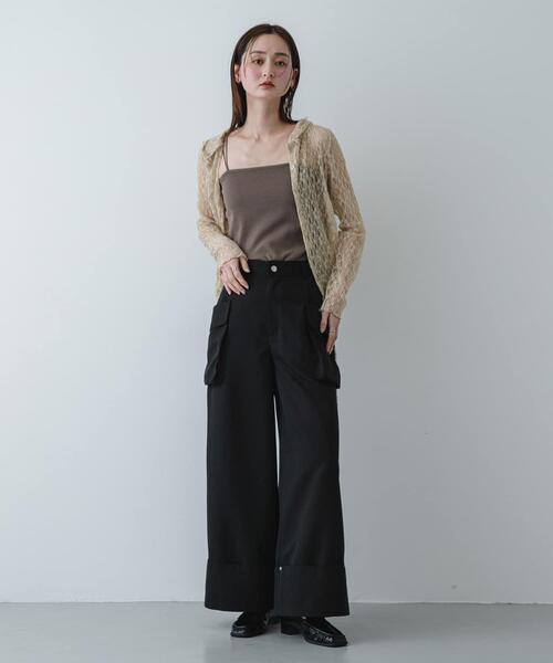 SENSE OF PLACE by URBAN RESEARCH（センスオブプレイスバイアーバンリサーチ）の「ロールアップポケットワイドパンツ（その他パンツ・レディース・ブラック/ベージュ・MEDIUM/SMALL）」の21枚目の写真