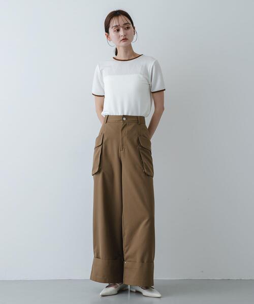 SENSE OF PLACE by URBAN RESEARCH（センスオブプレイスバイアーバンリサーチ）の「ロールアップポケットワイドパンツ（その他パンツ・レディース・ブラック/ベージュ・MEDIUM/SMALL）」の9枚目の写真