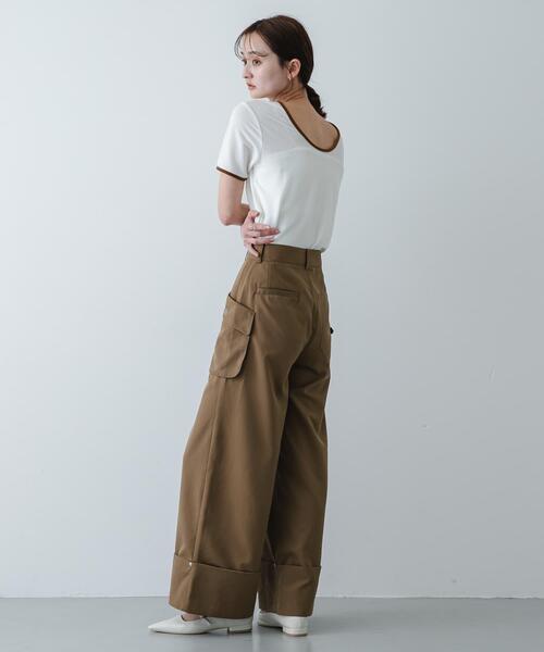 SENSE OF PLACE by URBAN RESEARCH（センスオブプレイスバイアーバンリサーチ）の「ロールアップポケットワイドパンツ（その他パンツ・レディース・ブラック/ベージュ・MEDIUM/SMALL）」の10枚目の写真