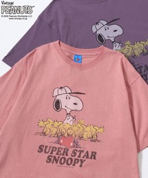 PEANUTS/ピーナッツコラボ FRUIT OF THE LOOM/フルーツオブザルーム オーバーサイズ スラブ スヌーピー 半袖Tシャツ/リンガーT/レディース メンズ