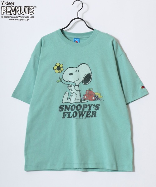 SNOOPY（スヌーピー）の「PEANUTS/ピーナッツコラボ FRUIT OF THE LOOM/フルーツオブザルーム オーバーサイズ スラブ スヌーピー 半袖Tシャツ/リンガーT/レディース メンズ（Tシャツ/カットソー・レディース・パープル/ピンク/ホワイト系その他/ホワイト系その他3/ホワイト系その他2/ホワイト系その他4/アイボリー/サックスブルー・S/M/L）」の19枚目の写真
