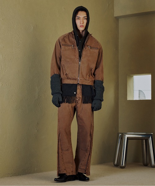 JIEDA(ジエダ)の「HOODIE SHIRT(パーカー・メンズ・ブラウン/ダークグリーン・2/1)」の4枚目の写真