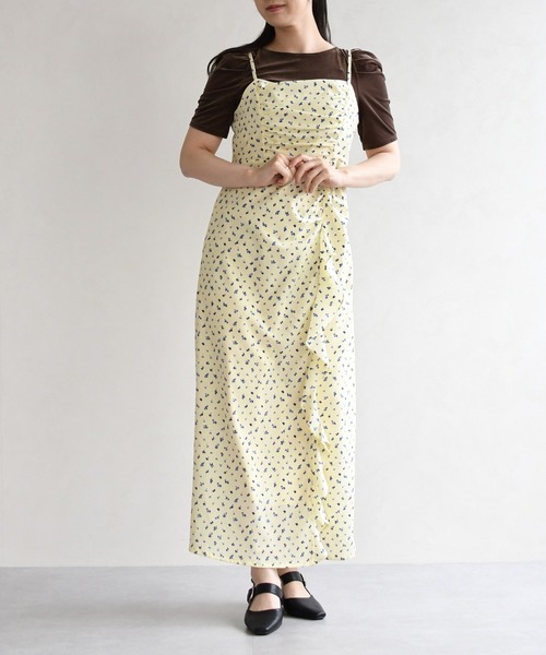 31 Sons de mode（トランテアン　ソン　ドゥ　モード）の「2026春夏新作 アソートドレープキャミワンピース（ワンピース・レディース・イエロー系/ブラウン系/グリーン系・M/S）」の13枚目の写真