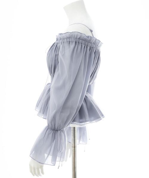 INGNI（イング）の「チュールオフショルブラウス（シャツ/ブラウス・レディース・ホワイト系その他3/ピンク/ブルー系/オフホワイト・M）」の8枚目の写真