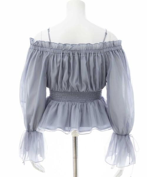 INGNI（イング）の「チュールオフショルブラウス（シャツ/ブラウス・レディース・ホワイト系その他3/ピンク/ブルー系/オフホワイト・M）」の9枚目の写真