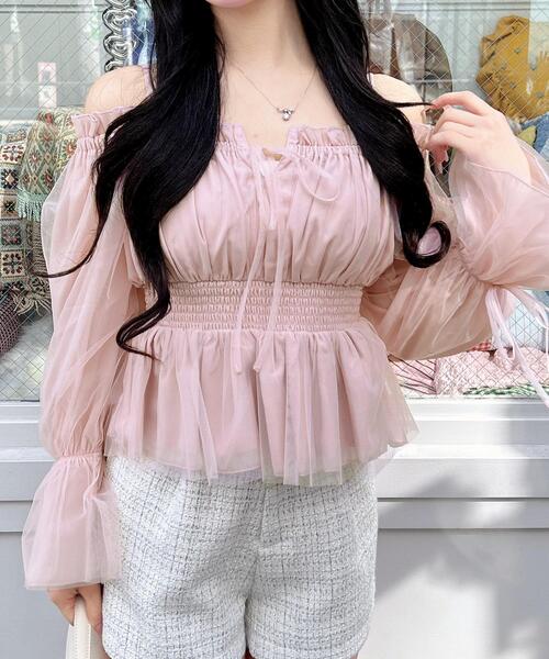 INGNI（イング）の「チュールオフショルブラウス（シャツ/ブラウス・レディース・ホワイト系その他3/ピンク/ブルー系/オフホワイト・M）」の14枚目の写真