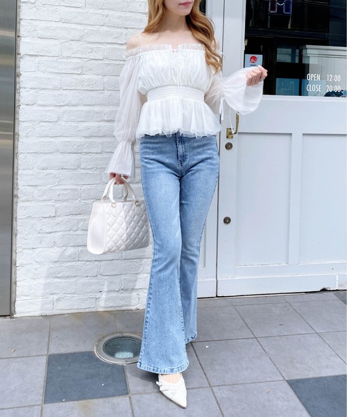 INGNI（イング）の「チュールオフショルブラウス（シャツ/ブラウス・レディース・ホワイト系その他3/ピンク/ブルー系/オフホワイト・M）」の20枚目の写真