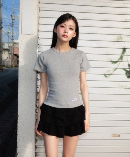 ROSEFRANTZ（ロゼフランツ）の「Essential Rose Label T-Shirt [Gray]（Tシャツ/カットソー・レディース・ミックスグレー・OS）」の2枚目の写真