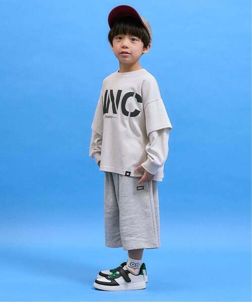 b・ROOM(ビールーム)の「【防汚・速乾・型崩れしない】フェイクレイヤードTシャツ【MNCM】【子供服】【キッズ】【男の子】【女の子】(Tシャツ/カットソー・キッズ・アイボリー/チャコール/カーキ/ブラック・110cm/130cm/120cm/140cm/150cm)」の1枚目の写真