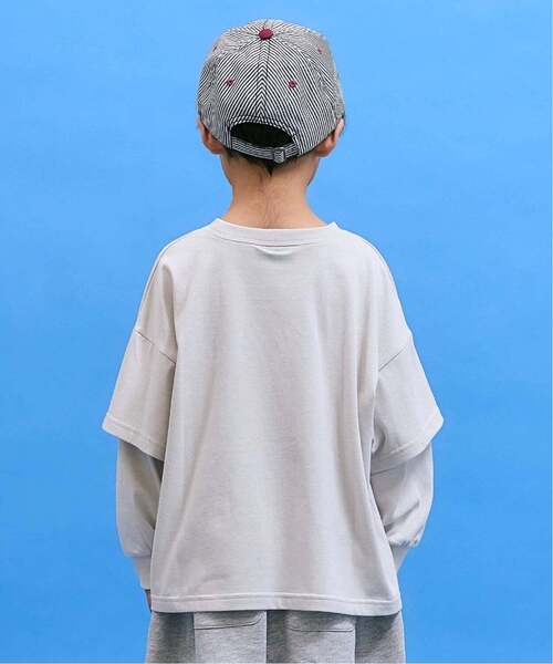 b・ROOM(ビールーム)の「【防汚・速乾・型崩れしない】フェイクレイヤードTシャツ【MNCM】(Tシャツ/カットソー・キッズ・アイボリー/チャコール/カーキ/ブラック・110cm/130cm/120cm/140cm/150cm)」の18枚目の写真