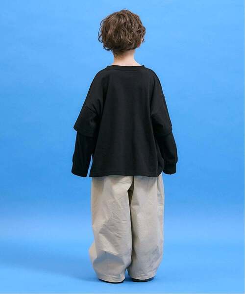 b・ROOM(ビールーム)の「【防汚・速乾・型崩れしない】フェイクレイヤードTシャツ【MNCM】(Tシャツ/カットソー・キッズ・アイボリー/チャコール/カーキ/ブラック・110cm/130cm/120cm/140cm/150cm)」の21枚目の写真