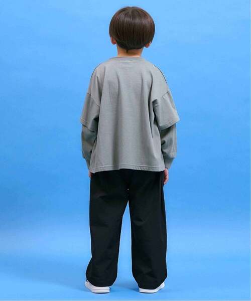 b・ROOM(ビールーム)の「【防汚・速乾・型崩れしない】フェイクレイヤードTシャツ【MNCM】【子供服】【キッズ】【男の子】【女の子】(Tシャツ/カットソー・キッズ・アイボリー/チャコール/カーキ/ブラック・110cm/130cm/120cm/140cm/150cm)」の6枚目の写真