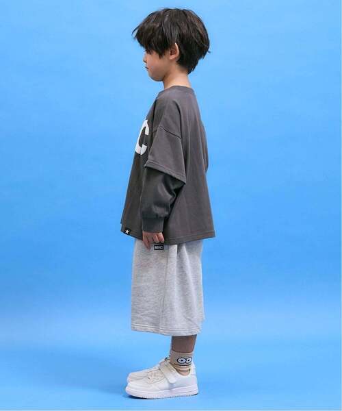 b・ROOM(ビールーム)の「【防汚・速乾・型崩れしない】フェイクレイヤードTシャツ【MNCM】【子供服】【キッズ】【男の子】【女の子】(Tシャツ/カットソー・キッズ・アイボリー/チャコール/カーキ/ブラック・110cm/130cm/120cm/140cm/150cm)」の8枚目の写真