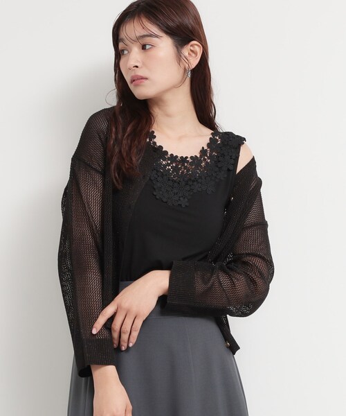 THE SHOP TK (ザ ショップ ティーケー )の「モチーフレースタンク(タンクトップ・レディース・ブラック/オフホワイト/グレー・99)」の13枚目の写真