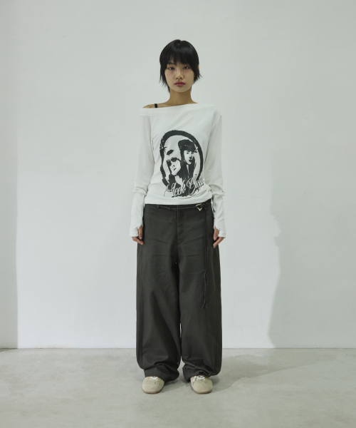 SLEEKGLOW（スリック グロウ）の「ポートレートボートネックTシャツ[ホワイト]（Tシャツ/カットソー・レディース・その他・FREE）」の8枚目の写真