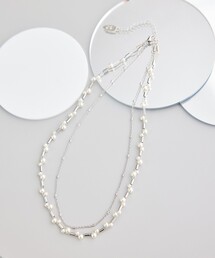 ROPE' PICNIC（ロペピクニック）の「デザインパールチェーン2連ショートネックレス（ネックレス）」