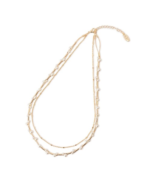 ROPE' PICNIC(ロペピクニック)の「デザインパールチェーン2連ショートネックレス(ネックレス・レディース・シルバー/ゴールド・FREE)」の6枚目の写真