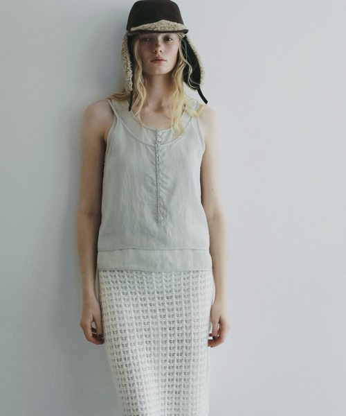 anuke（アンヌーク）の「Pattern Knit Skirt（スカート・レディース・アイボリー/グレー・FREE）」の3枚目の写真