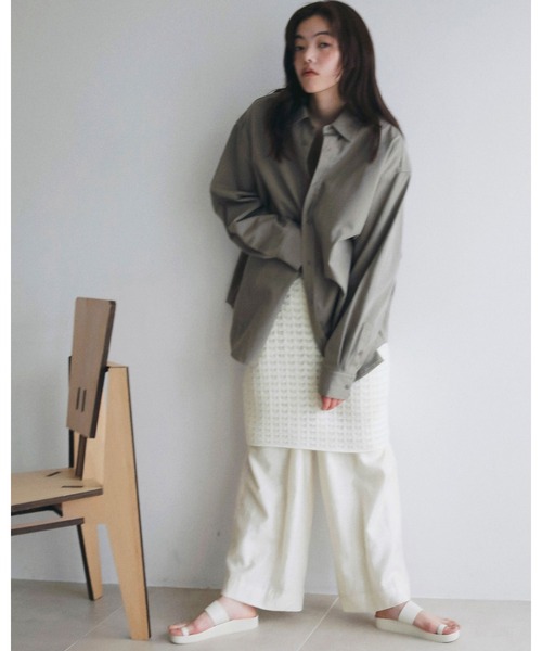 anuke（アンヌーク）の「Pattern Knit Skirt（スカート・レディース・アイボリー/グレー・FREE）」の4枚目の写真