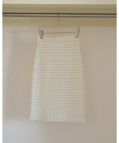 anuke（アンヌーク）の「Pattern Knit Skirt（スカート・レディース・アイボリー/グレー・FREE）」の16枚目の写真