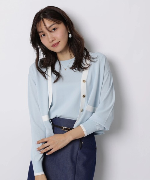 JUSGLITTY（ジャスグリッティー）の「配色シアーカーデアンサンブル