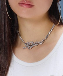 X-girl | RHINESTONE CURSIVE LOGO NECKLACE(ネックレス)
