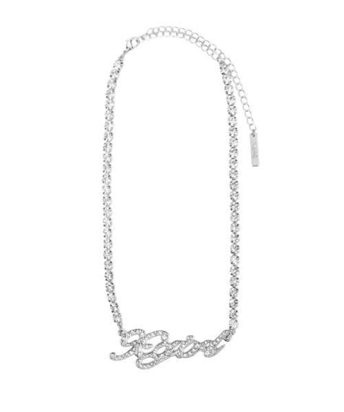 X-girl(エックスガール)の「RHINESTONE CURSIVE LOGO NECKLACE(ネックレス・レディース・シルバー・ONE SIZE)」の21枚目の写真