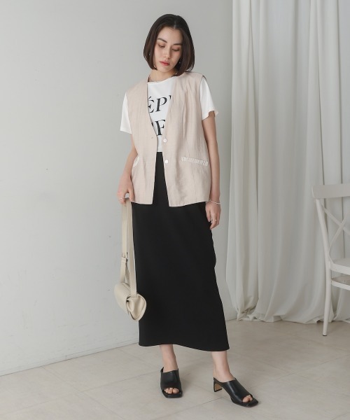 Bou Jeloud（ブージュルード）の「バックレースジレ（ベスト・レディース・ブラック/ベージュ・MEDIUM）」の5枚目の写真