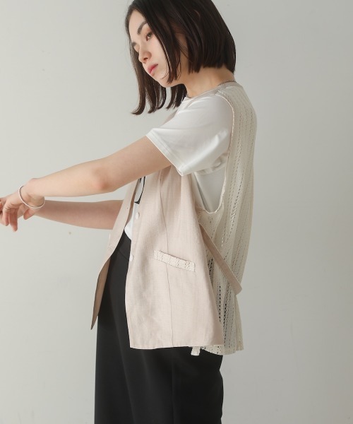 Bou Jeloud（ブージュルード）の「バックレースジレ（ベスト・レディース・ブラック/ベージュ・MEDIUM）」の9枚目の写真