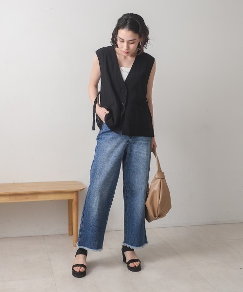 Bou Jeloud（ブージュルード）の「バックレースジレ（ベスト・レディース・ブラック/ベージュ・MEDIUM）」の19枚目の写真