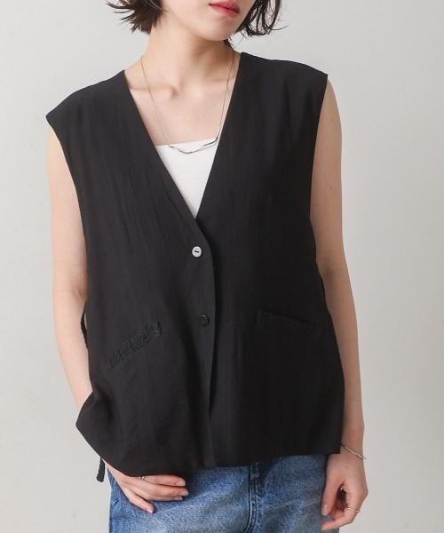 Bou Jeloud（ブージュルード）の「バックレースジレ（ベスト・レディース・ブラック/ベージュ・MEDIUM）」の20枚目の写真