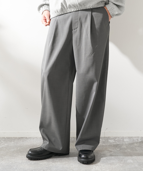 B.C STOCK(ベーセーストック)の「ドライウールライクバレルトラウザー(その他パンツ・メンズ・チャコールグレー/ネイビー/ブラック/グレー・MEDIUM/LARGE)」の3枚目の写真