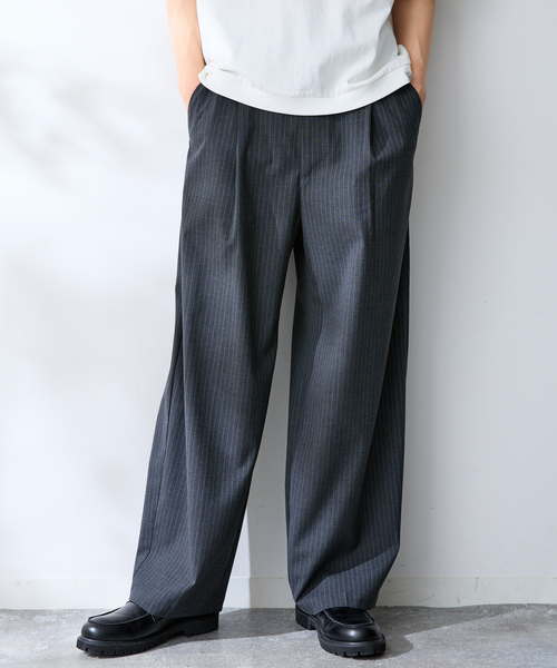 B.C STOCK(ベーセーストック)の「ドライウールライクバレルトラウザー(その他パンツ・メンズ・チャコールグレー/ネイビー/ブラック/グレー・MEDIUM/LARGE)」の2枚目の写真