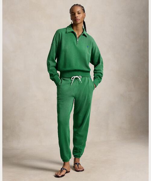 POLO RALPH LAUREN(ポロ ラルフ ローレン)の「ライトウェイト フリース ドローストリング スウェットパンツ(スウェットパンツ・レディース・グリーン・S/XS/XXS)」の1枚目の写真