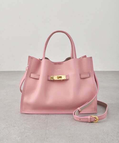 La boutique BonBon（ラブティックボンボン）の「【ヴィオラドーロ】イタリアンWフェイス型押しレザートート（トートバッグ・レディース・ピンク/ライトグレー/サックスブルー/グレー系その他・FREE）」の5枚目の写真