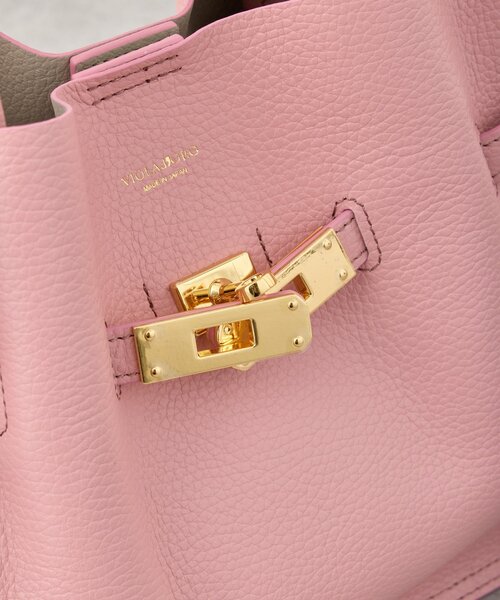 La boutique BonBon（ラブティックボンボン）の「【ヴィオラドーロ】イタリアンWフェイス型押しレザートート（トートバッグ・レディース・ピンク/ライトグレー/サックスブルー/グレー系その他・FREE）」の16枚目の写真