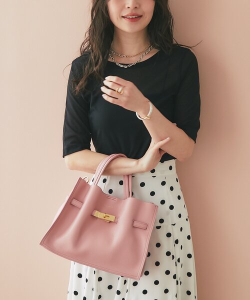 La boutique BonBon(ラブティックボンボン)の「【ヴィオラドーロ】イタリアンWフェイス型押しレザートート(トートバッグ・レディース・ピンク/ライトグレー/サックスブルー/グレー系その他・FREE)」の21枚目の写真