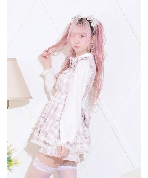NOEMIE（ノエミー）の「キラキラビジューハシゴレースホイップフリルSETUP（ワンピース・レディース・サックスブルー/ブラック/ピンク・M）」の5枚目の写真