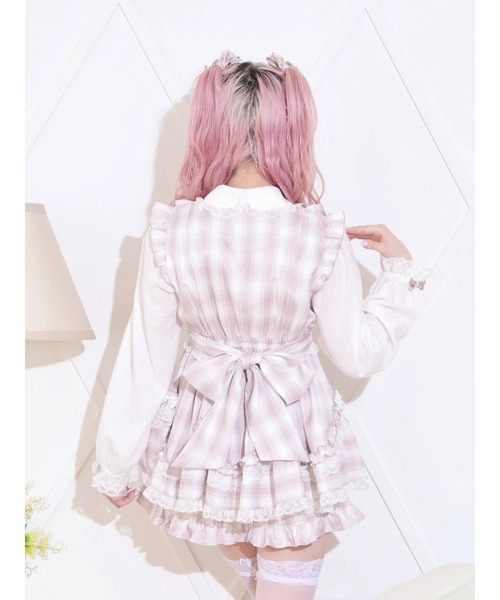 NOEMIE（ノエミー）の「キラキラビジューハシゴレースホイップフリルSETUP（ワンピース・レディース・サックスブルー/ブラック/ピンク・M）」の6枚目の写真