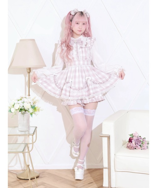 NOEMIE（ノエミー）の「キラキラビジューハシゴレースホイップフリルSETUP（ワンピース・レディース・サックスブルー/ブラック/ピンク・M）」の7枚目の写真