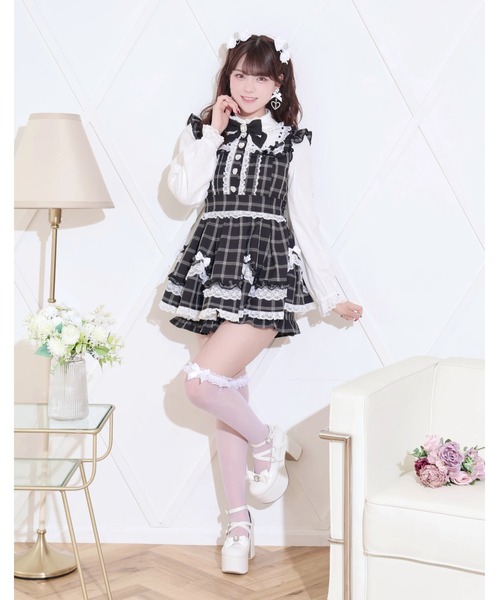 NOEMIE（ノエミー）の「キラキラビジューハシゴレースホイップフリルSETUP（ワンピース・レディース・サックスブルー/ブラック/ピンク・M）」の13枚目の写真