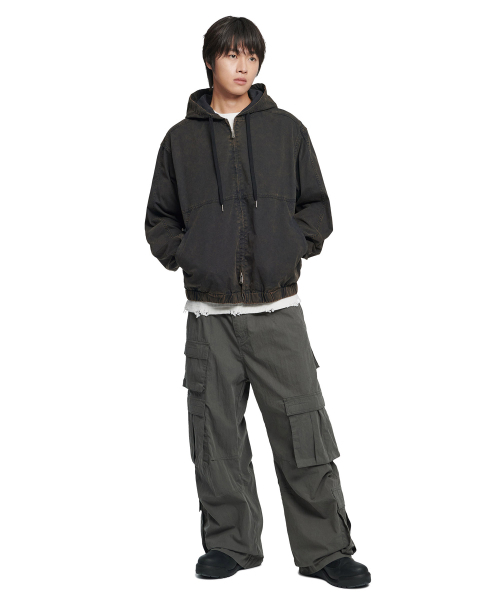 NOMANUAL（NOMANUAL）の「W.C HOODED JACKET - BLEACHED BLACK（その他アウター・レディース・その他・MEDIUM/LARGE/X-LARGE/SMALL）」の2枚目の写真