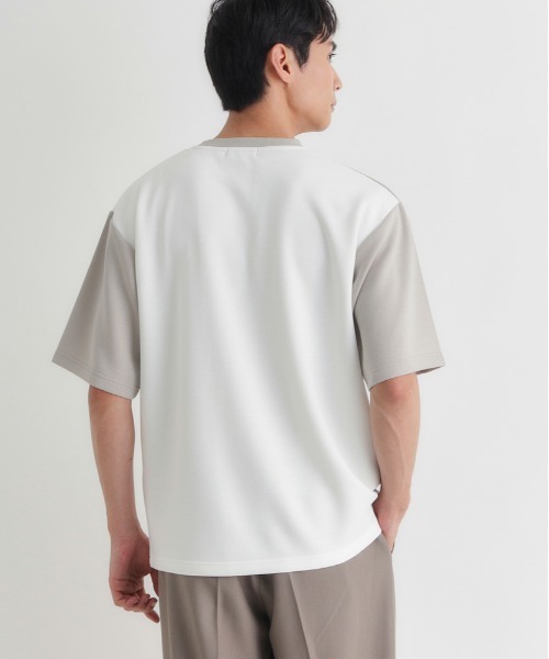 BACK NUMBER(バックナンバー)の「BACK NUMBER(バックナンバー)ダンボール切替半袖Tシャツ(Tシャツ/カットソー・メンズ・ブルー/ホワイト/ベージュ・M/L/XL/S)」の21枚目の写真