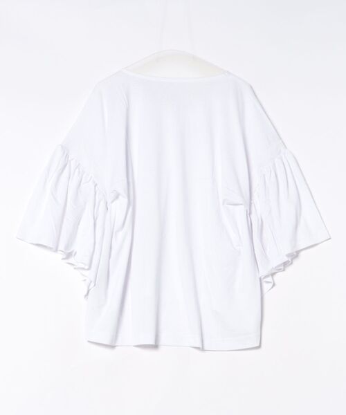 GOLDJAPAN（ゴールドジャパン）の「ギャザーフレアスリーブコットンプルオーバー【大きいサイズ対応】（Tシャツ/カットソー・レディース・ブラック/ホワイト/チャコールグレー・4L～5L/LL～3L）」の4枚目の写真