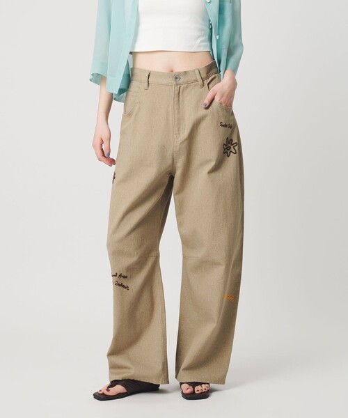 BEAUTY&YOUTH UNITED ARROWS（ビューティーアンドユースユナイテッドアローズ）の「ドローイング エンブロイダリー 5ポケットパンツ（その他パンツ・レディース・ベージュ/ブラック・M/S/XS）」の7枚目の写真