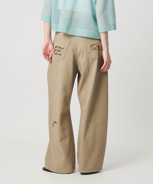 BEAUTY&YOUTH UNITED ARROWS（ビューティーアンドユースユナイテッドアローズ）の「ドローイング エンブロイダリー 5ポケットパンツ（その他パンツ・レディース・ベージュ/ブラック・M/S/XS）」の9枚目の写真