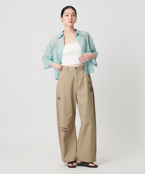 BEAUTY&YOUTH UNITED ARROWS（ビューティーアンドユースユナイテッドアローズ）の「ドローイング エンブロイダリー 5ポケットパンツ（その他パンツ・レディース・ベージュ/ブラック・M/S/XS）」の10枚目の写真
