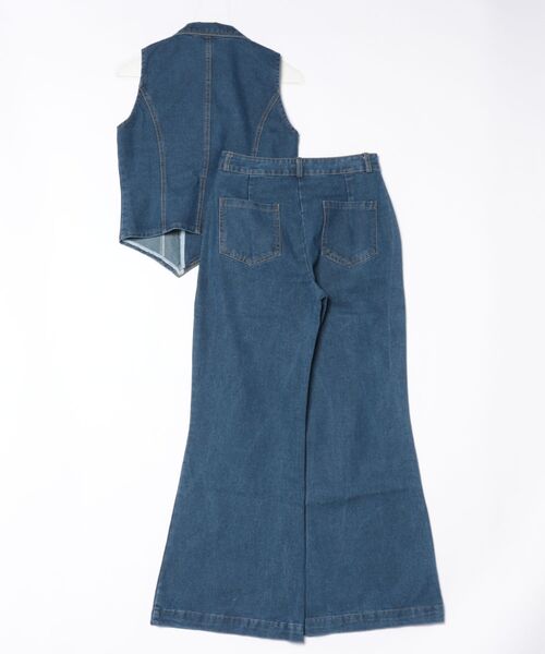 almo(アルモ)の「【LAMPOON】デニムノースリーブセットアップ(セットアップ・レディース・ネイビー・MEDIUM/SMALL/LARGE)」の6枚目の写真